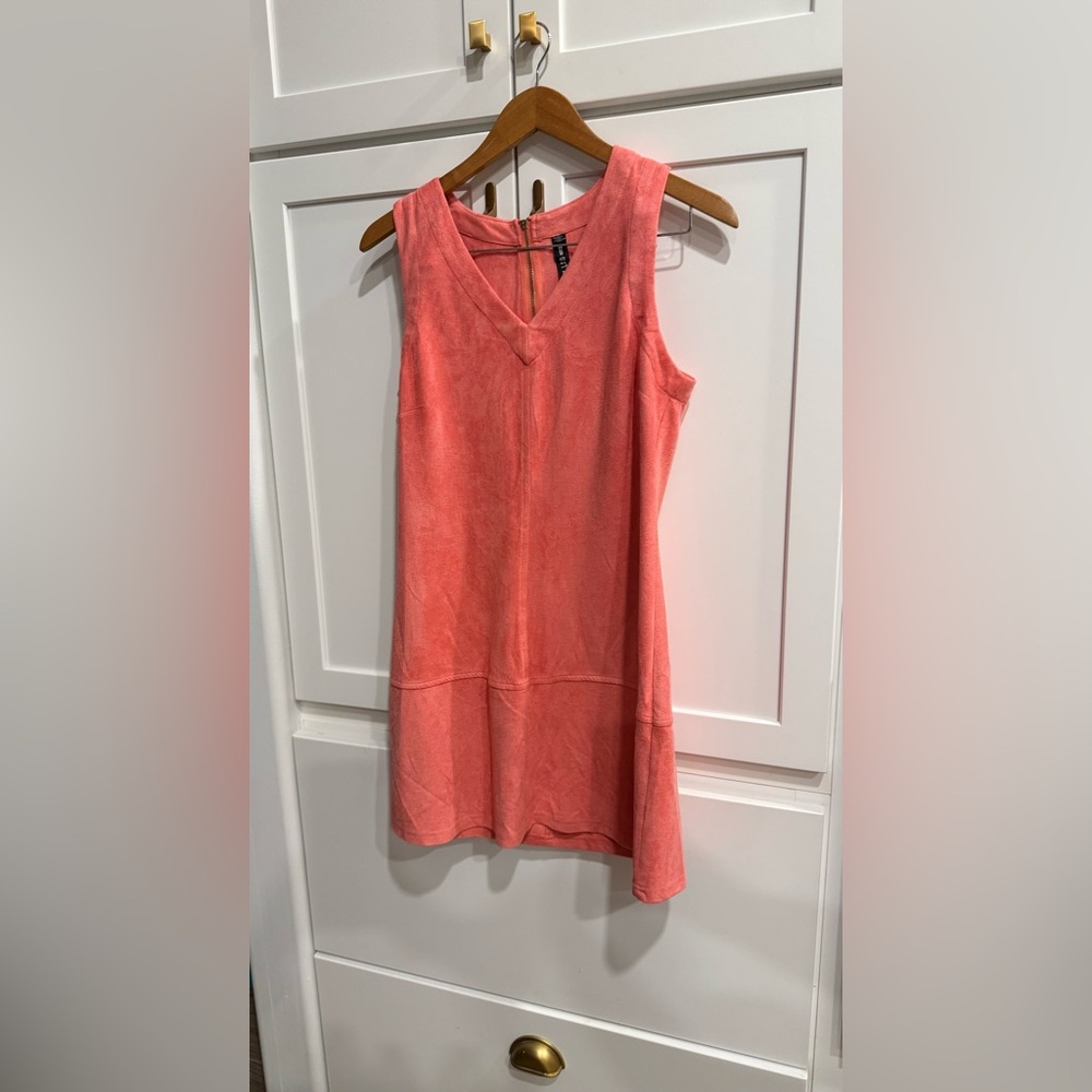 Lord & Taylor, Design Lab size M coral colored faux suede dress